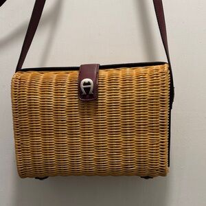 Etienne Aigner Tan Woven Crossbody Bag